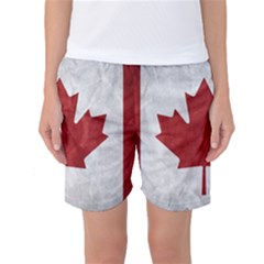 Canada Grunge Flag Women s Basketball Shorts by Valentinaart