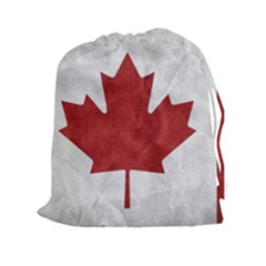 Canada Grunge Flag Drawstring Pouch (xxl) by Valentinaart