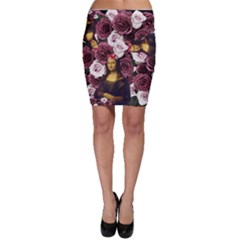 Mona Lisa Floral Black Bodycon Skirt by snowwhitegirl