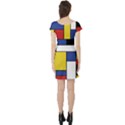 Mondrian Geometric Art Short Sleeve Skater Dress View2