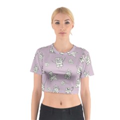 Doodle Bob Pattern Cotton Crop Top by Valentinaart