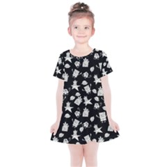 Doodle Bob Pattern Kids  Simple Cotton Dress by Valentinaart