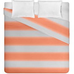 Bold Stripes Orange Pattern Duvet Cover Double Side (king Size) by BrightVibesDesign