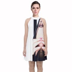 Designed By Revolution Child ,psycho   Velvet Halter Neckline Dress  by designedbyrevolutionchild