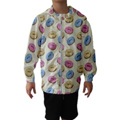 Donuts Pattern Hooded Windbreaker (kids) by Valentinaart