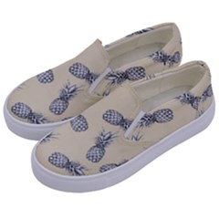 Pineapple Pattern Kids  Canvas Slip Ons by Valentinaart