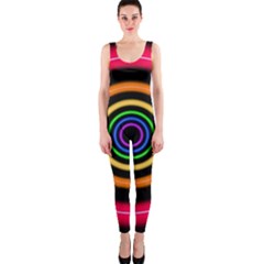 Neon Light Abstract Pattern Lines One Piece Catsuit by Simbadda