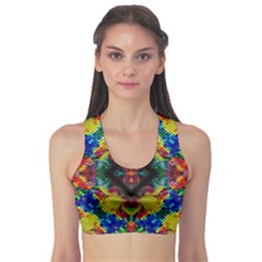 Kaleidoscope Art Pattern Ornament Sports Bra by Celenk