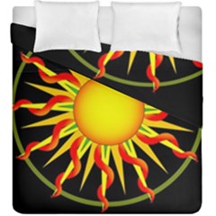 Mandala Sun Graphic Design Duvet Cover Double Side (king Size) by Simbadda