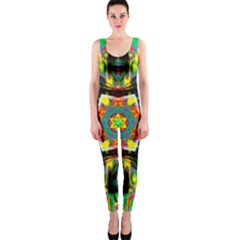 Chakra Art Heart Healing Blue One Piece Catsuit by Simbadda