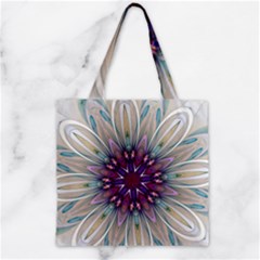 Mandala Kaleidoscope Ornament Zipper Grocery Tote Bag by Simbadda