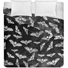 Vintage Halloween Bat Pattern Duvet Cover Double Side (king Size) by Valentinaart