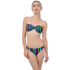 Retro Stripe 1 Vertical Retro Stripe 1 Classic Bandeau Bikini Set by dressshop