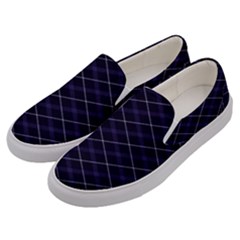 Blue Plaid  Men s Canvas Slip Ons by dressshop