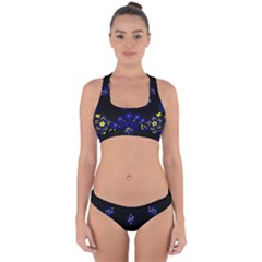 Blue Yellow Bandana Cross Back Hipster Bikini Set by dressshop