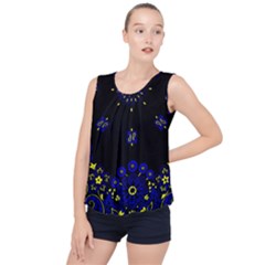 Blue Yellow Bandana Bubble Hem Chiffon Tank Top by dressshop