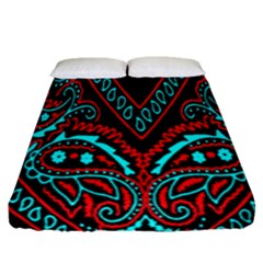 Blue And Red Bandana Fitted Sheet (queen Size) by dressshop