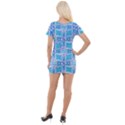 Geometric Doodle 1 Short Sleeve Asymmetric Mini Dress View2