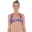 Retro Swirl Abstract Halter Neck Bikini Top View1