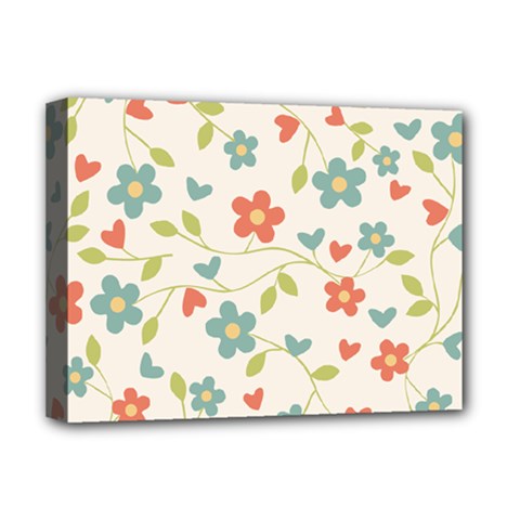 Flowers Pattern Deluxe Canvas 16  X 12  (stretched)  by Hansue