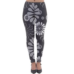 Floral Pattern Lightweight Velour Leggings by Hansue