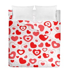 Hearts Duvet Cover Double Side (full/ Double Size) by Hansue