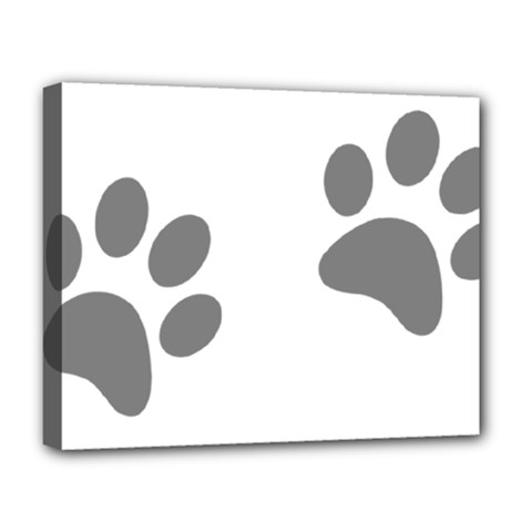 Pets Footprints Deluxe Canvas 20  X 16  (stretched) by Hansue