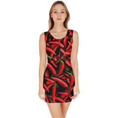 Red Chili Peppers Pattern Bodycon Dress by bloomingvinedesign