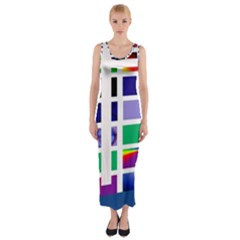 Color Graffiti Pattern Geometric Fitted Maxi Dress by Nexatart