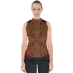 Beautiful Art Pattern Mock Neck Shell Top by Nexatart