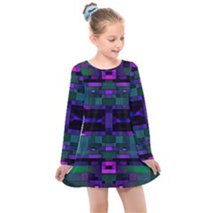 Abstract Pattern Desktop Wallpaper Kids  Long Sleeve Dress by Nexatart