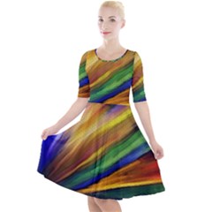 Graffiti Painting Pattern Abstract Quarter Sleeve A-line Dress by Nexatart