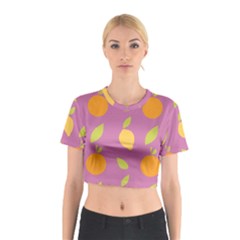 Seamlessly Pattern Fruits Fruit Cotton Crop Top by Nexatart