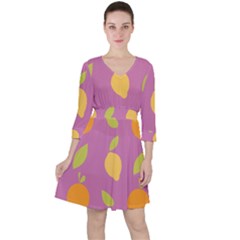 Seamlessly Pattern Fruits Fruit Ruffle Dress by Nexatart