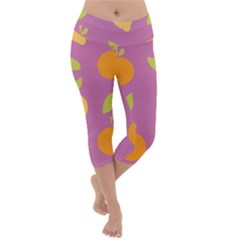 Seamlessly Pattern Fruits Fruit Lightweight Velour Capri Yoga Leggings by Nexatart