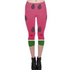 Watermelon Fruit Summer Red Fresh Capri Leggings  by Nexatart