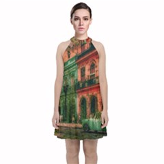 Havana Cuba Architecture Capital Velvet Halter Neckline Dress  by Nexatart