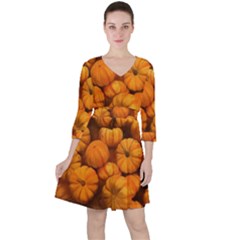 Pumpkins Tiny Gourds Pile Ruffle Dress by bloomingvinedesign