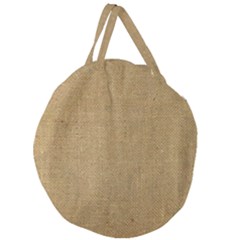 Burlap Coffee Sack Grunge Knit Look Giant Round Zipper Tote by dressshop