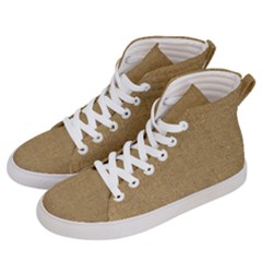 Burlap Coffee Sack Grunge Knit Look Women s Hi-top Skate Sneakers by dressshop