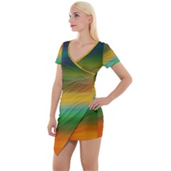 Art Blur Wallpaper Artistically Short Sleeve Asymmetric Mini Dress by Sapixe