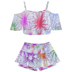 Star Dab Farbkleckse Leaf Flower Kids  Off Shoulder Skirt Bikini by Sapixe