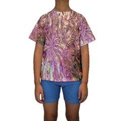 Background Swirl Art Abstract Kids  Short Sleeve Swimwear by Sapixe