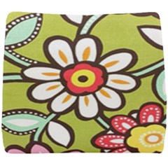 Flowers Fabrics Floral Design Seat Cushion by Sapixe