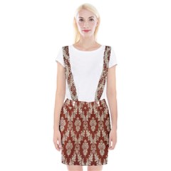 Chorley Weave Brown Braces Suspender Skirt by DeneWestUK