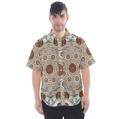 Flower Wreath In The Jungle Wood Forest Men s Short Sleeve Shirt by pepitasart