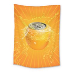 Orange Drink Splash Poster Medium Tapestry by Sapixe