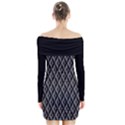 B/W abstract pattern 2 Long Sleeve Off Shoulder Dress View2