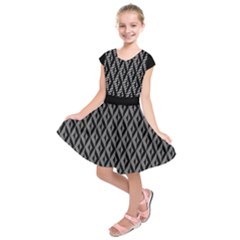 B/w Abstract Pattern 2 Kids  Short Sleeve Dress by JadehawksAnD