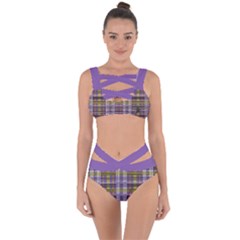 Playing With Plaid Kitten (purple) Halloween Pattern Bandaged Up Bikini Set  by emilyzragz